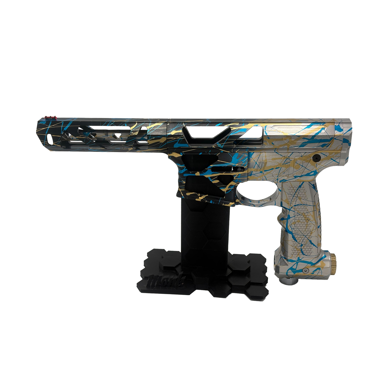 Oracle 1 - Silver/Black w/ Gold-Blue Splatter