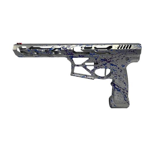 Monk's Splatter M4 - Titanium Base with Blue/Purple Splatter