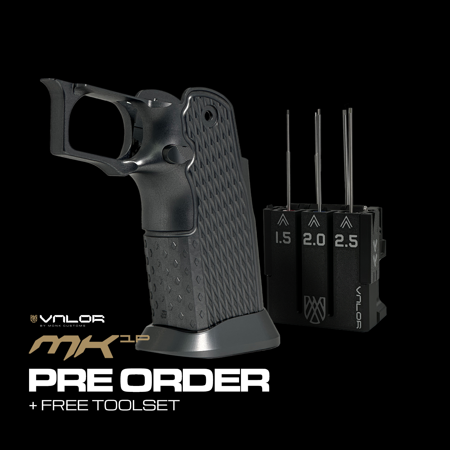 Valor MK-1P  Hi Capa Grip 'Diamond' (Full Matte Titanium)